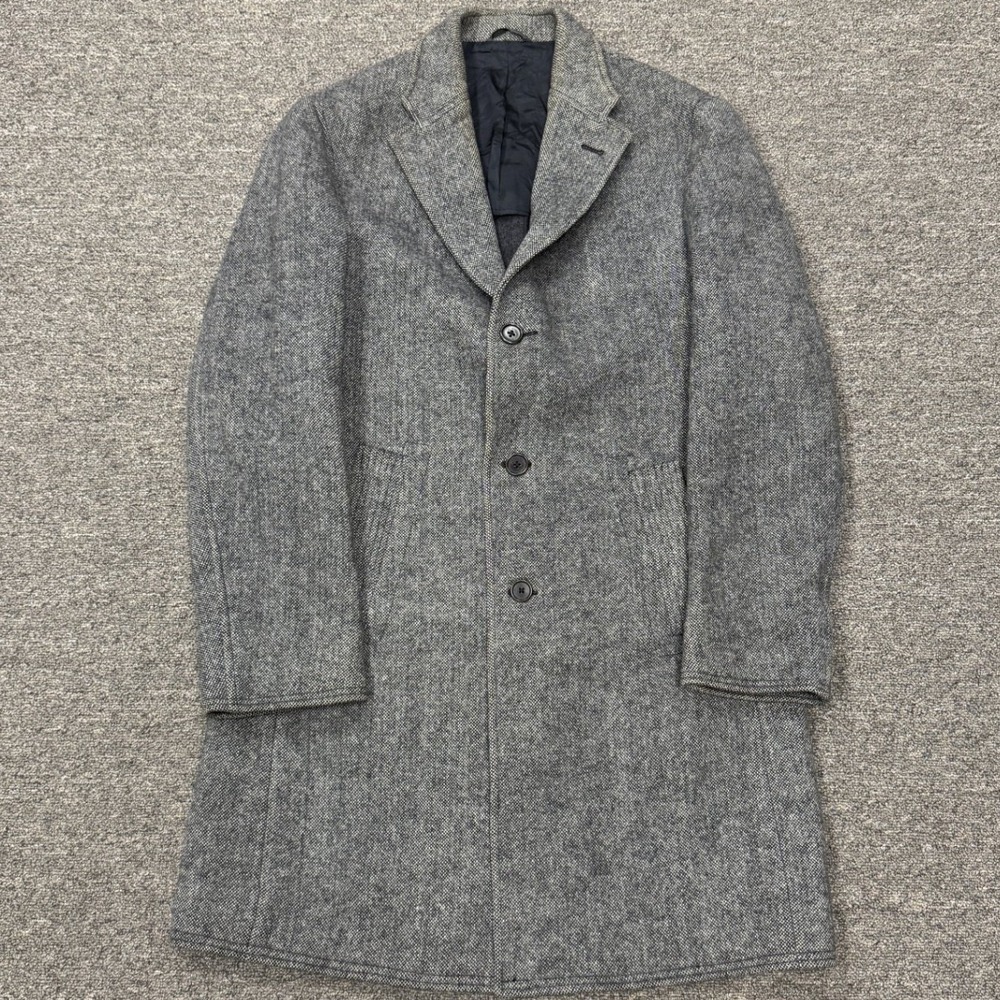 John Varvatos luxurious Overcoat Mens 48 Grey Wool Blend Made in Italy OD674
